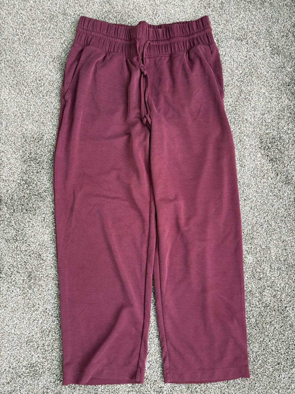 LOFT.  LOU & GREY Women's Drawstring Wide-Leg Sweatpants - Burgundy Size Small